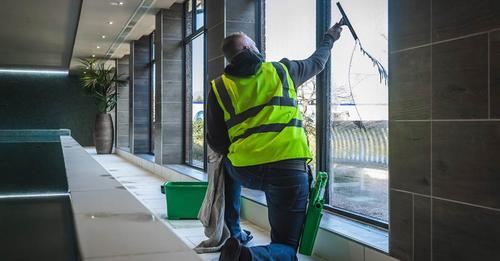 image of willis cleaning services cleaning a window